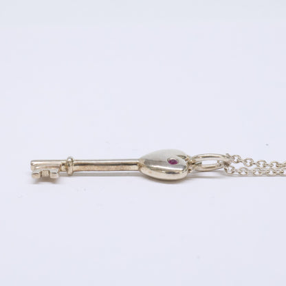 925 ｴﾙｻ･ﾍﾟﾚｯﾃｨ 1Pﾋﾟﾝｸｻﾌｧｲｱ ﾊｰﾄｷｰ ﾍﾟﾝﾀﾞﾝﾄﾈｯｸﾚｽ ネックレス レディース