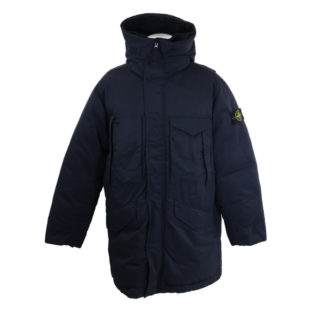 STONE ISLAND ストーンアイランド 美品 国内正規 771570821 OPAQUE NYLON TWILL DOWN-TC JACKET/コンパスパッチ フーデッドダウンジャケット ジャケット L メンズ