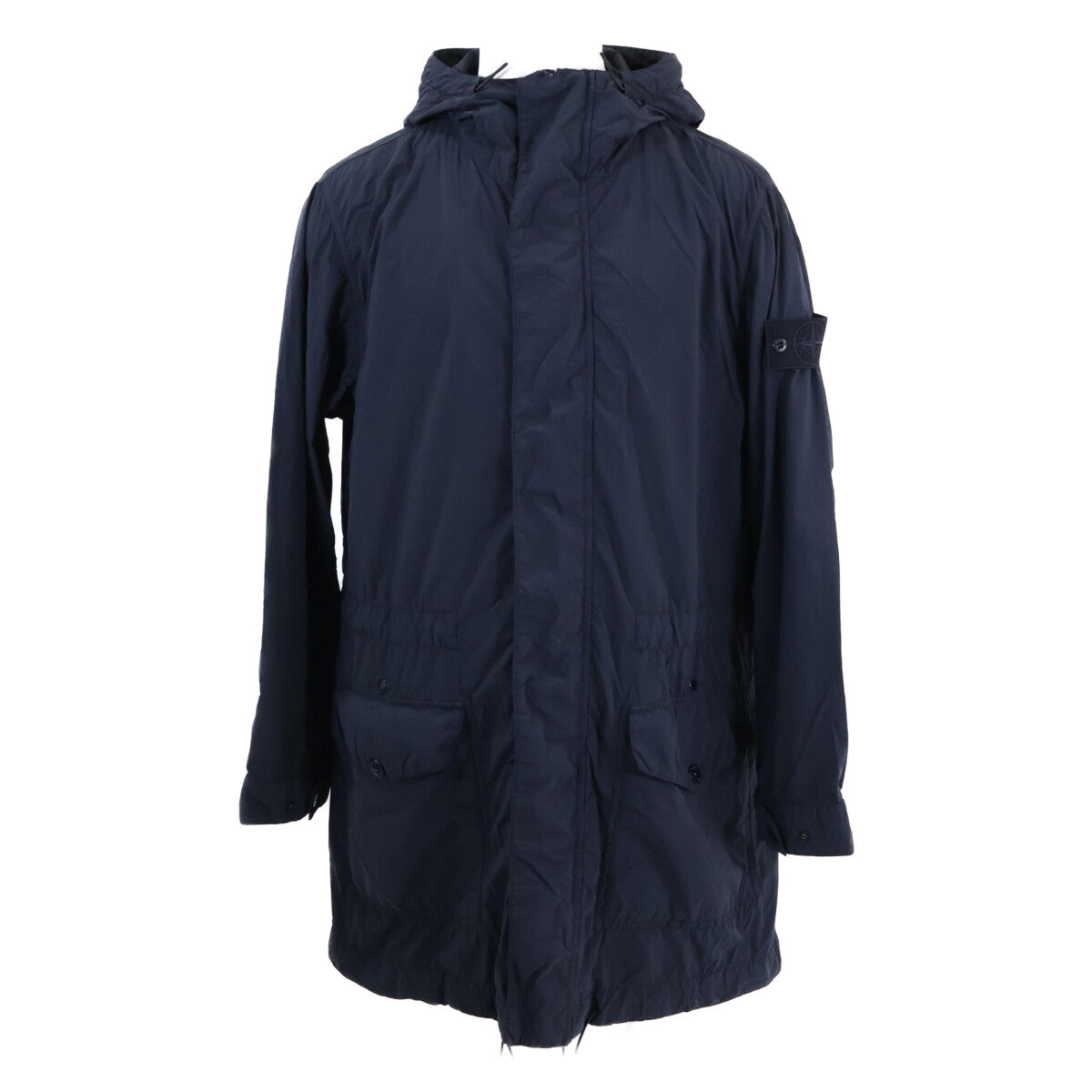 STONE ISLAND ストーンアイランド 【美品/国内正規】K1S157100014 S00F6 GHOST PIECE NYLON SMERIGLIATO ドローコード フーデッド ミディアム コート