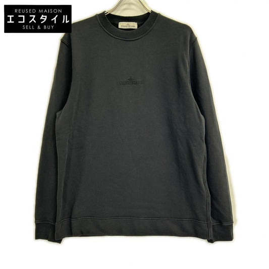 STONE ISLAND ストーンアイランド K1S156100667 S0124 ブラック コットン混 ロゴ刺繍 クルーネックスウェットプルオーバー トップス