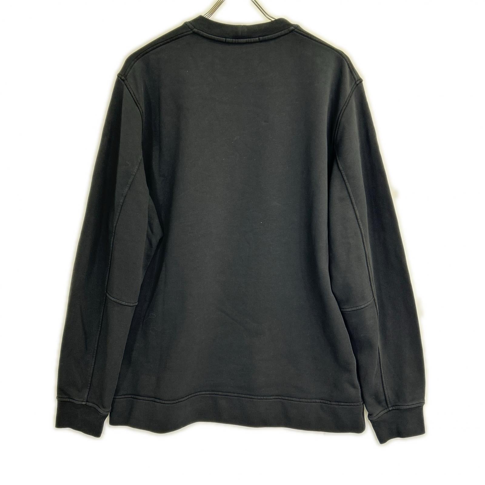 STONE ISLAND ストーンアイランド K1S156100667 S0124 ブラック コットン混 ロゴ刺繍 クルーネックスウェットプルオーバー トップス