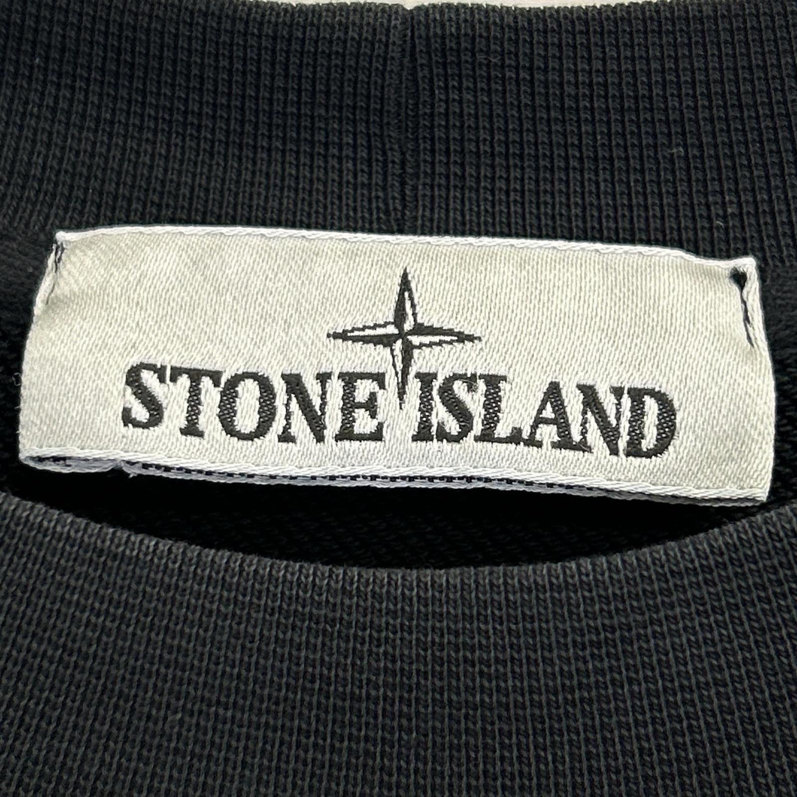 STONE ISLAND ストーンアイランド K1S156100667 S0124 ブラック コットン混 ロゴ刺繍 クルーネックスウェットプルオーバー トップス