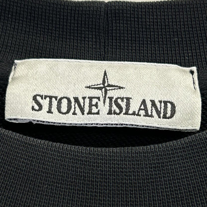STONE ISLAND ストーンアイランド K1S156100667 S0124 ブラック コットン混 ロゴ刺繍 クルーネックスウェットプルオーバー トップス