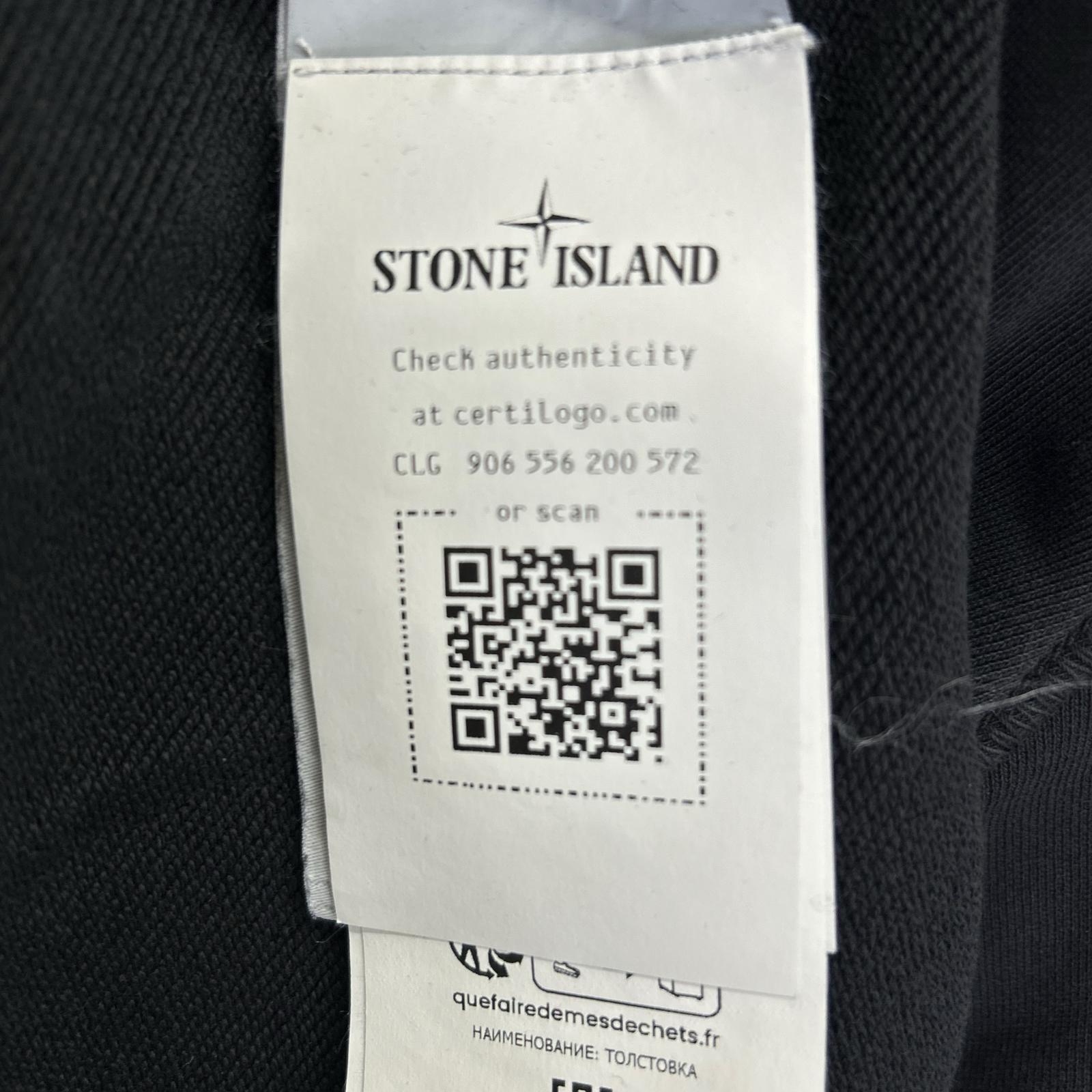 STONE ISLAND ストーンアイランド K1S156100667 S0124 ブラック コットン混 ロゴ刺繍 クルーネックスウェットプルオーバー トップス