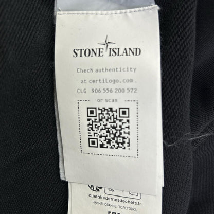 STONE ISLAND ストーンアイランド K1S156100667 S0124 ブラック コットン混 ロゴ刺繍 クルーネックスウェットプルオーバー トップス