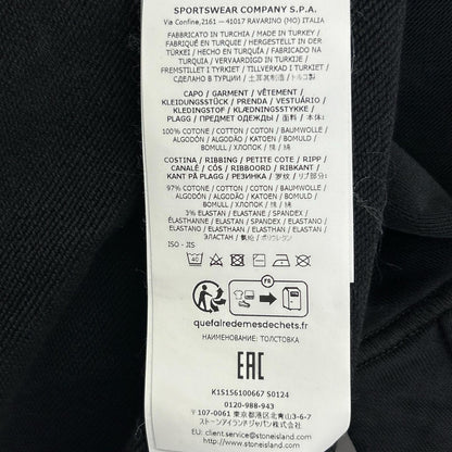STONE ISLAND ストーンアイランド K1S156100667 S0124 ブラック コットン混 ロゴ刺繍 クルーネックスウェットプルオーバー トップス