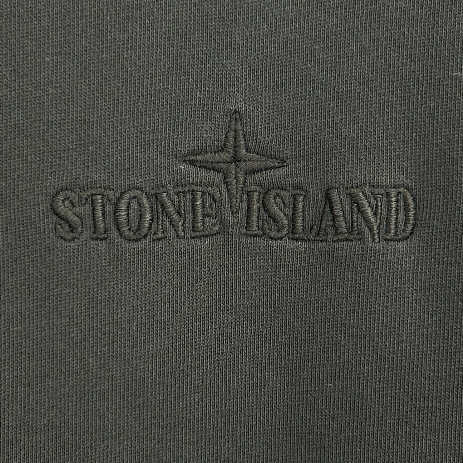 STONE ISLAND ストーンアイランド K1S156100667 S0124 ブラック コットン混 ロゴ刺繍 クルーネックスウェットプルオーバー トップス