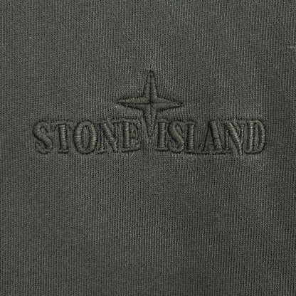 STONE ISLAND ストーンアイランド K1S156100667 S0124 ブラック コットン混 ロゴ刺繍 クルーネックスウェットプルオーバー トップス