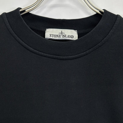 STONE ISLAND ストーンアイランド K1S156100667 S0124 ブラック コットン混 ロゴ刺繍 クルーネックスウェットプルオーバー トップス