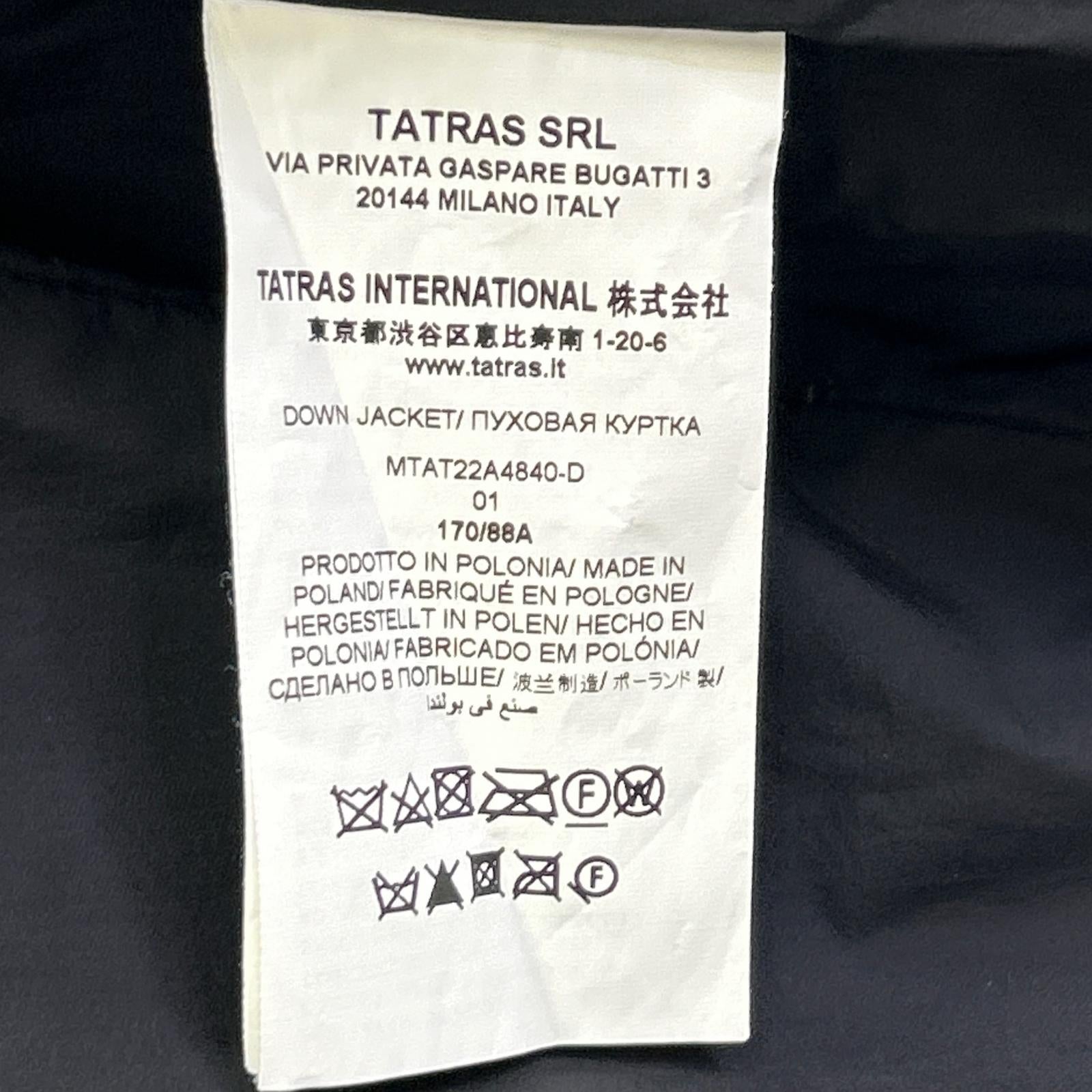 TATRAS タトラス MTAT22A4840-D ﾌﾞﾗｯｸ TARO ﾗｲﾄﾀﾞｳﾝｼﾞｬｹｯﾄ ジャケット 01 メンズ