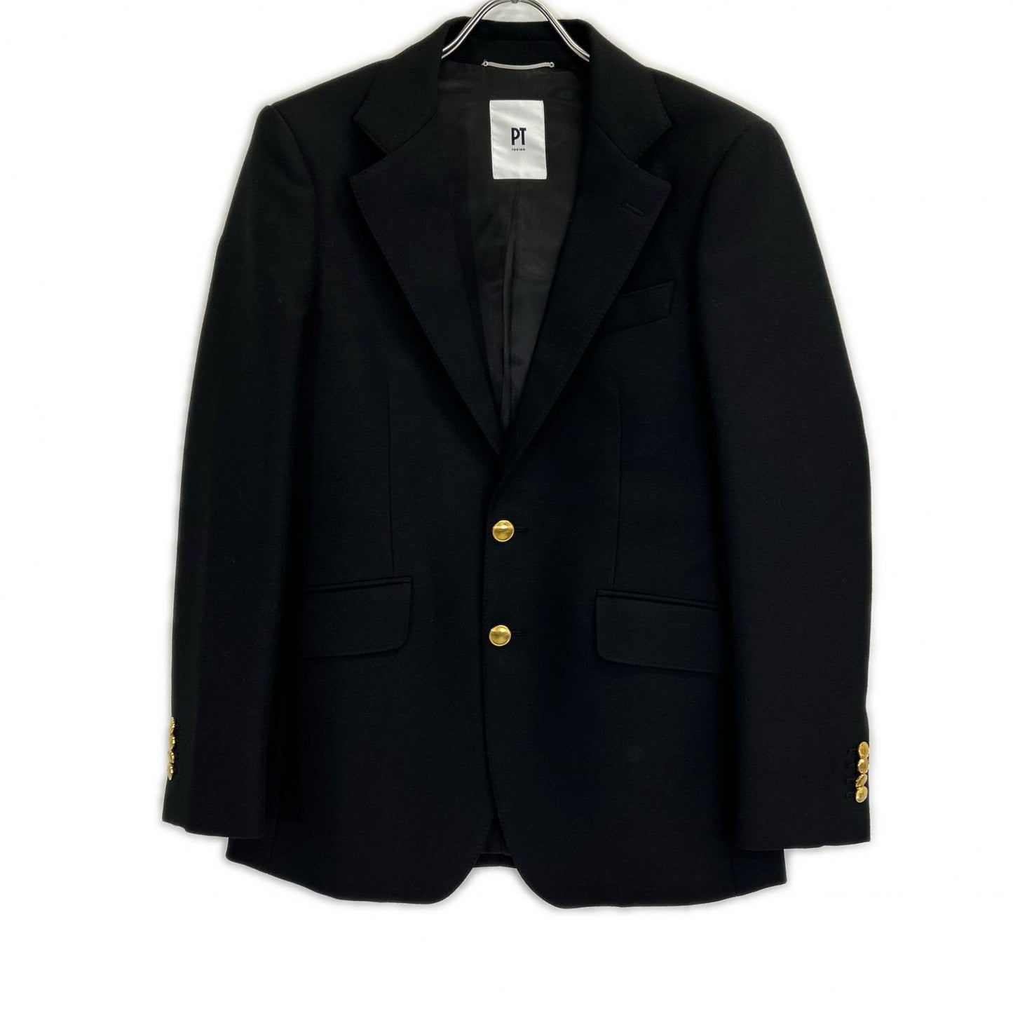 PT TORINO TL3FMP010LAC Black Wool Gold Button Single Jacket