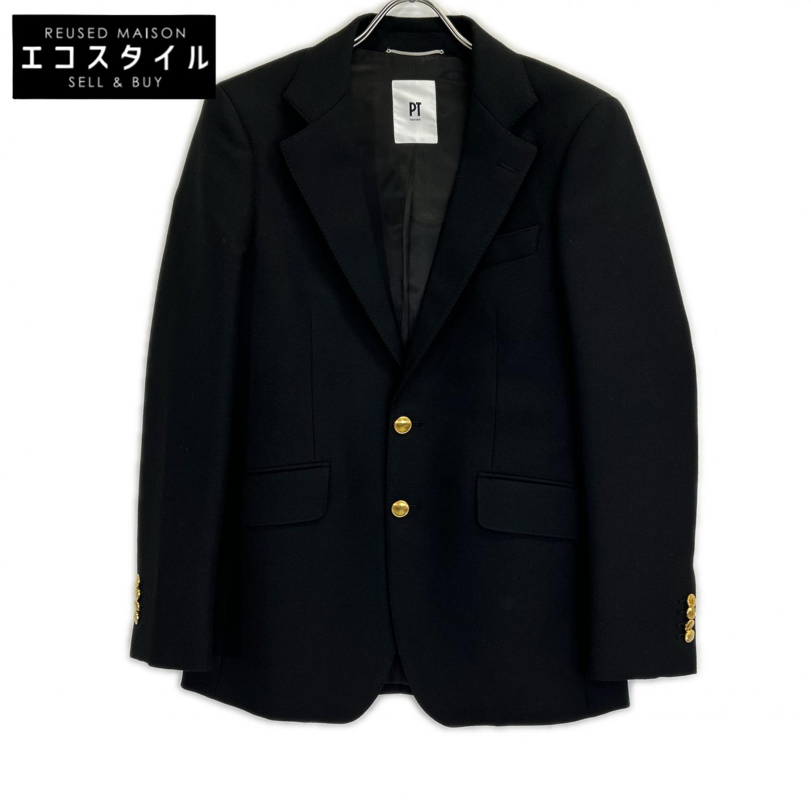 PT TORINO TL3FMP010LAC Black Wool Gold Button Single Jacket