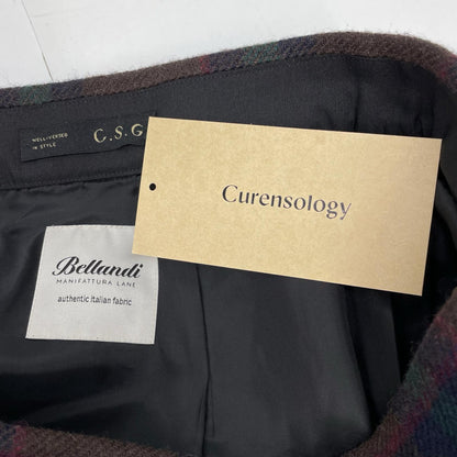 Curensology Curensology 棕色×绿色 CSG羊毛格纹长裙 裙子