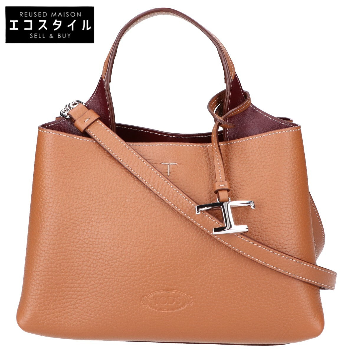 TOD'S トッズ 【美品】XBWAPAEL000QRI9P13 T タイムレス レザーバッグ マイクロ 2WAYショルダー ハンドバッグ