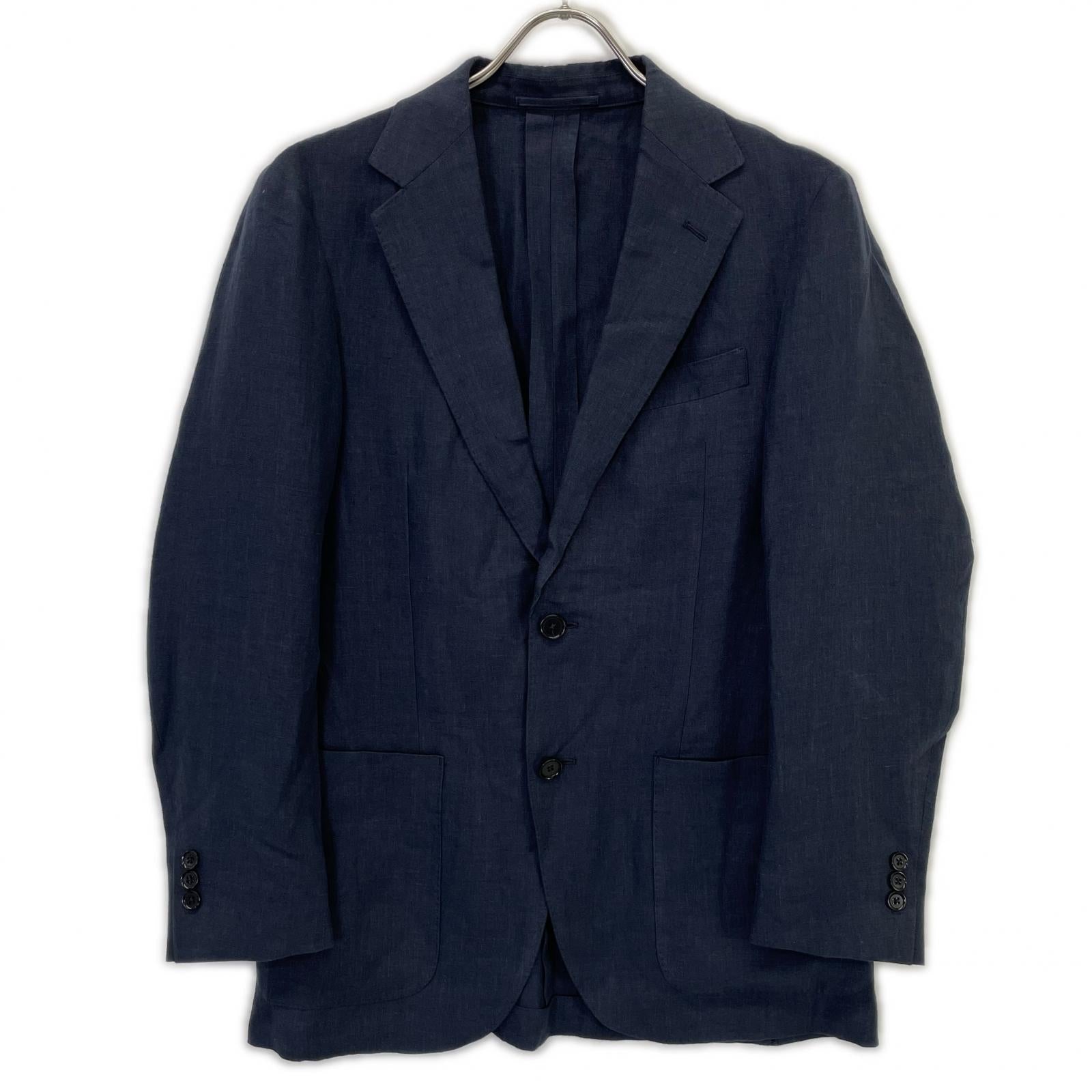 UNITED ARROWS 联合艾诺 1122-110-6396 25年款 海军蓝 100%亚麻 两扣夹克 夹克