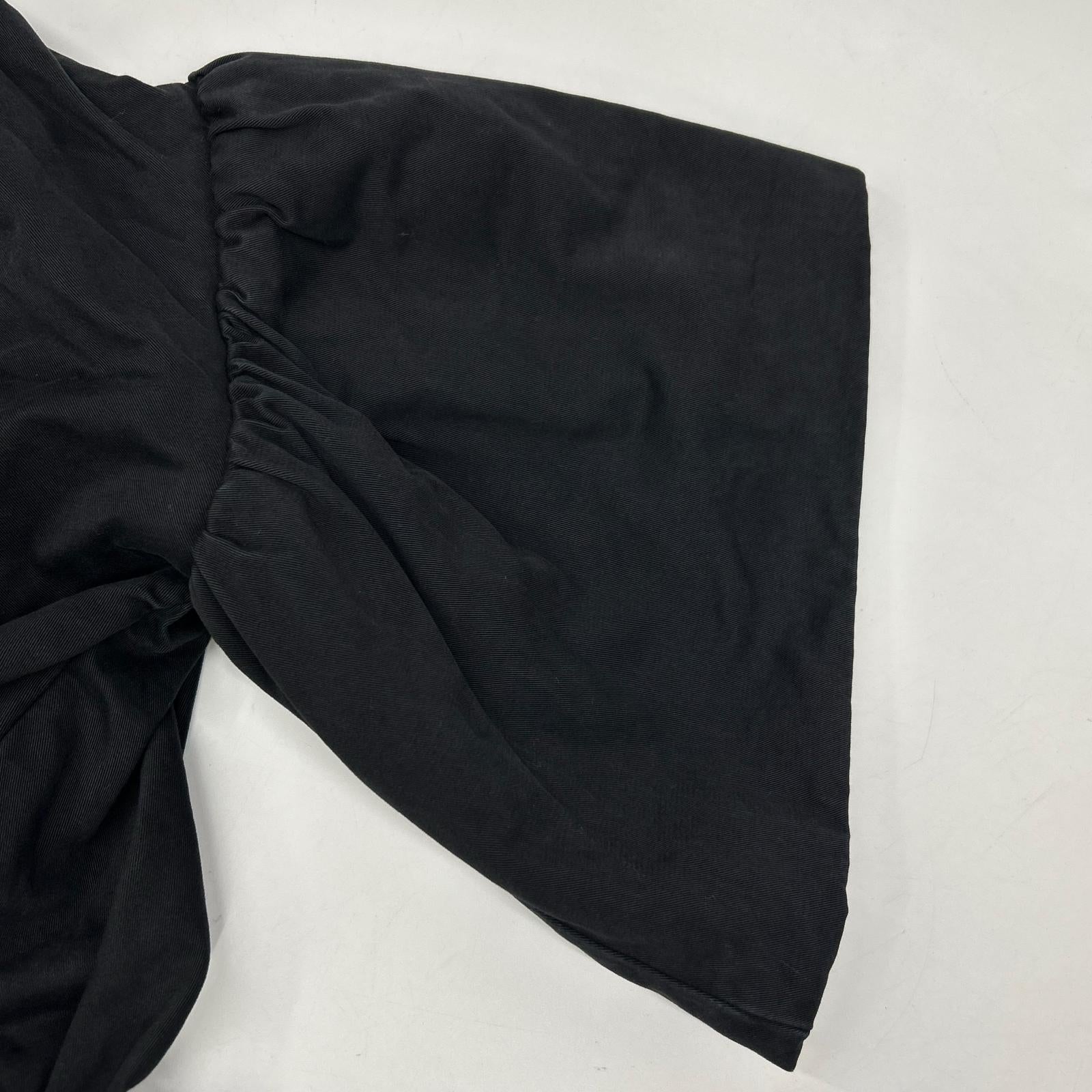 DRIES VAN NOTEN black voluminous ruffled-sleeve collarless garment-dyed jacket jacket