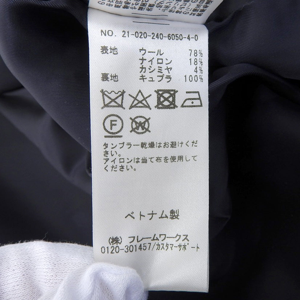 NOBLE ノーブル ウール カシミヤ MTRカラー ジップショートコート レディース ネイビー 38 コート