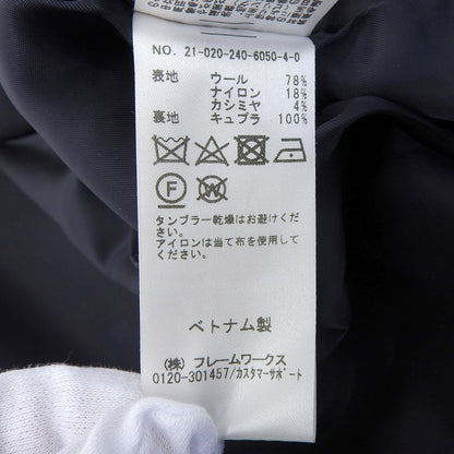 NOBLE ノーブル ウール カシミヤ MTRカラー ジップショートコート レディース ネイビー 38 コート