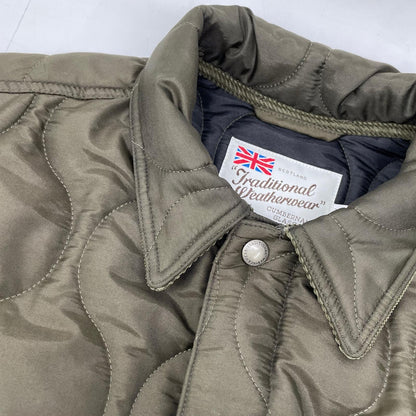 TRADITIONAL WEATHERWEAR Khaki Corduroy Collar Quilted Jacket