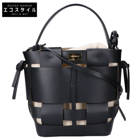 ZANCHETTI ザンケッティ WOVEN BUCKET SMALL バケットバッグ 2WAY ハンドバッグ