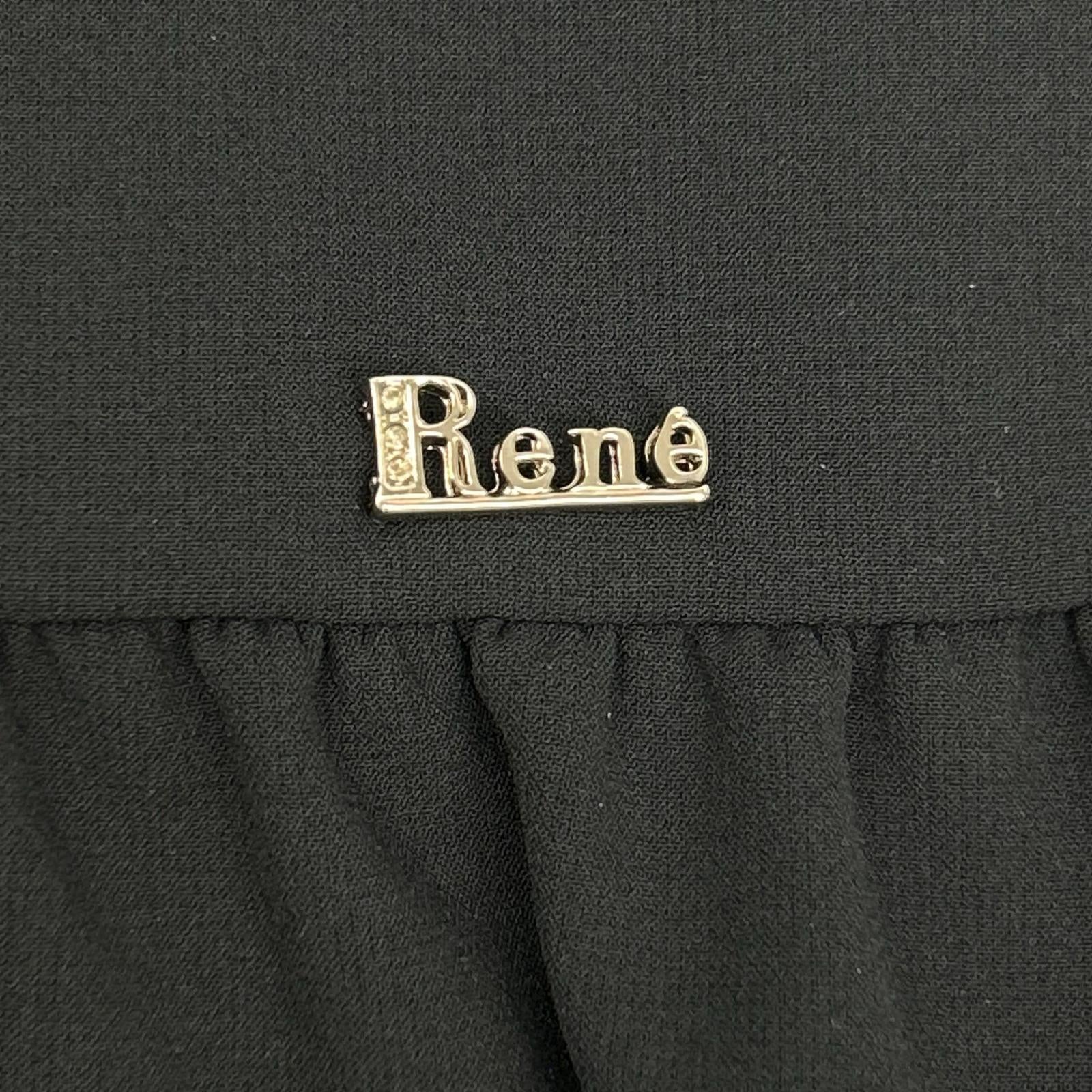 Rene 5317010 Navy Polyester Mini Logo Plate Short Sleeve Tiered Dress