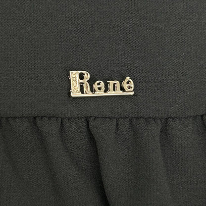 Rene 5317010 Navy Polyester Mini Logo Plate Short Sleeve Tiered Dress