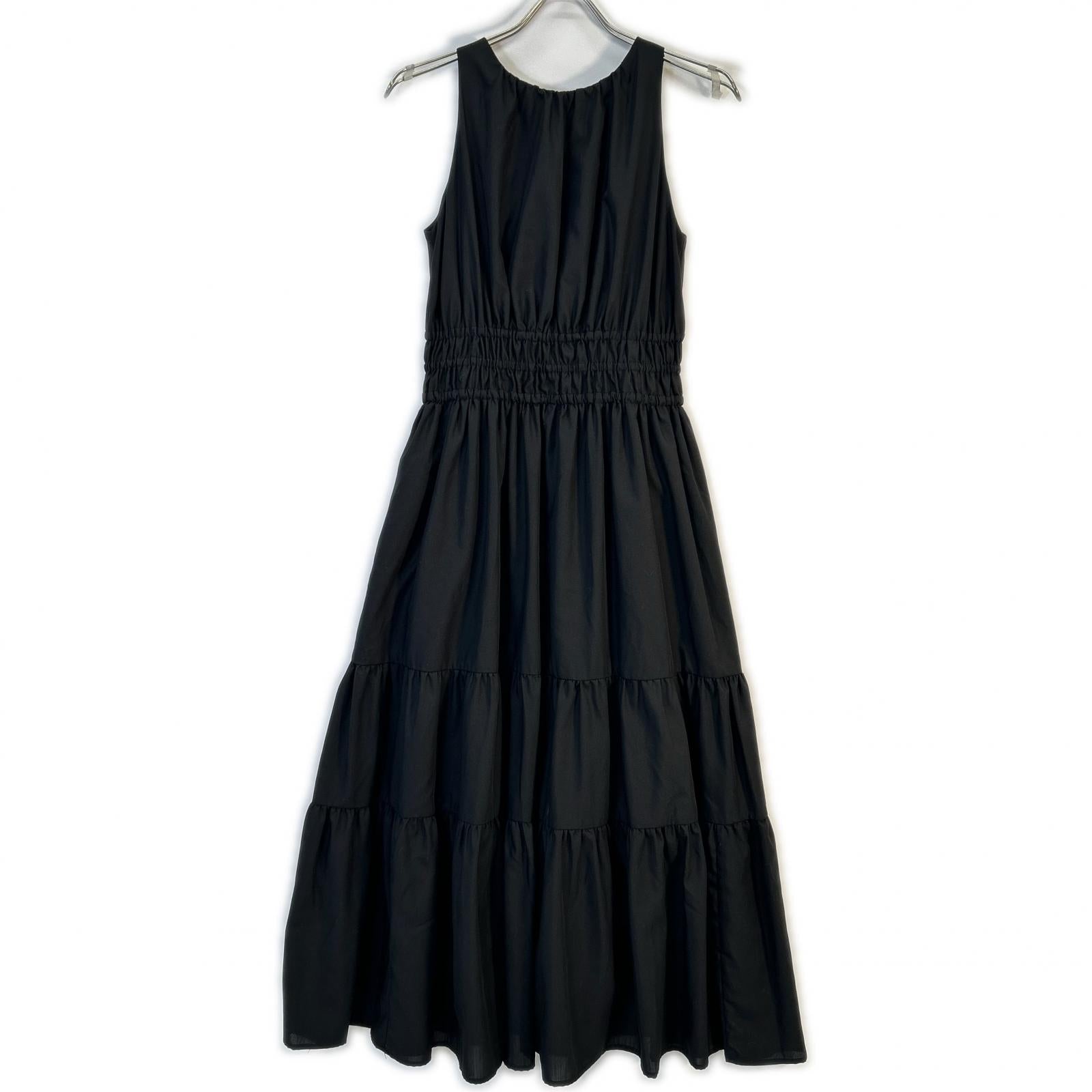 Her lip to 1252305214 Black Riviera Bow Tiered Long Dress