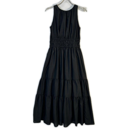 Her lip to 1252305214 Black Riviera Bow Tiered Long Dress
