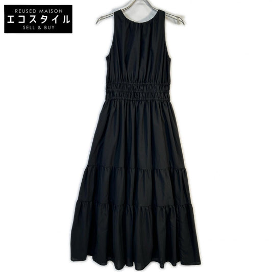 Her lip to 1252305214 Black Riviera Bow Tiered Long Dress