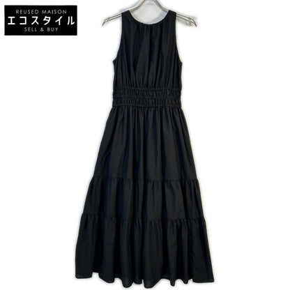 Her lip to 1252305214 Black Riviera Bow Tiered Long Dress