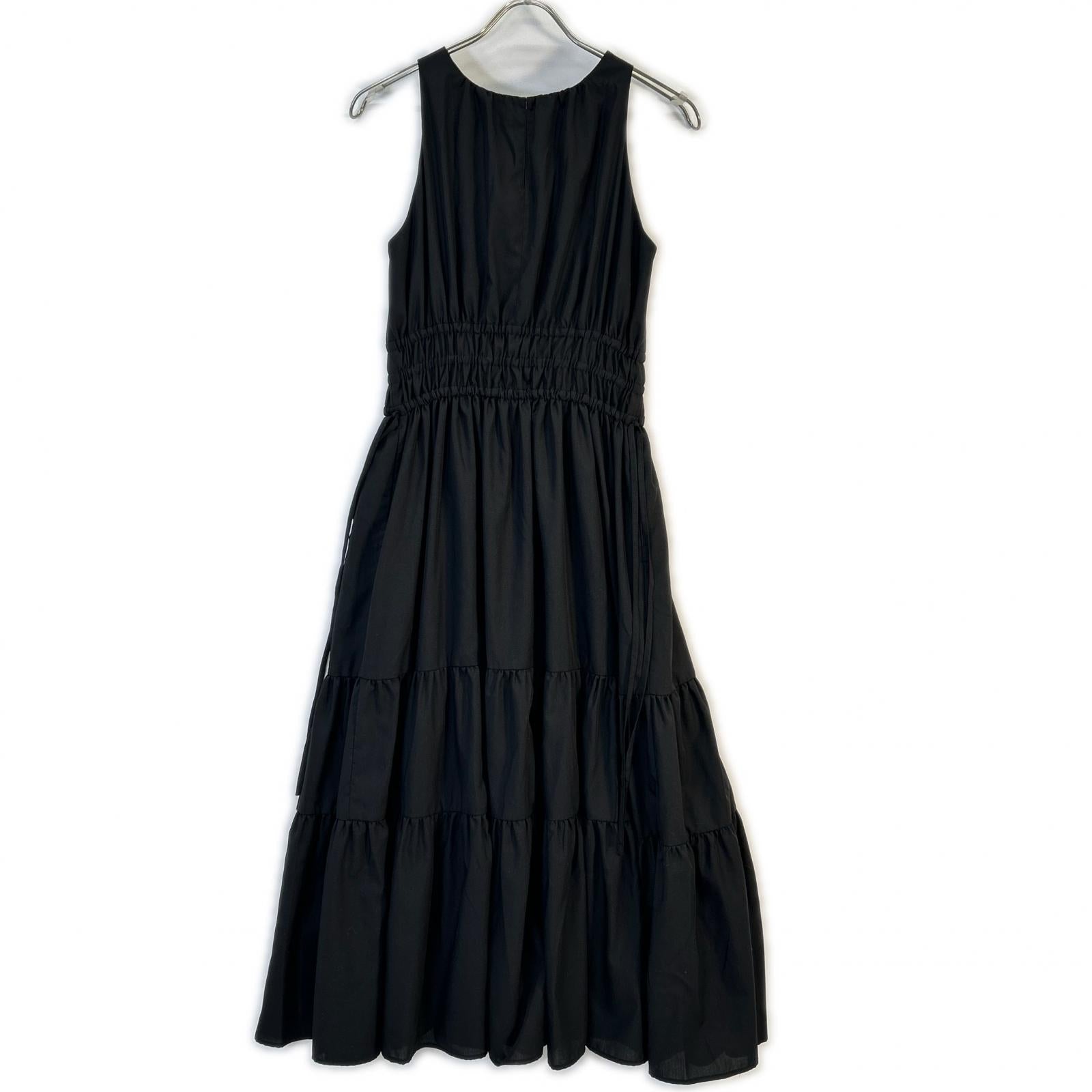 Her lip to 1252305214 Black Riviera Bow Tiered Long Dress