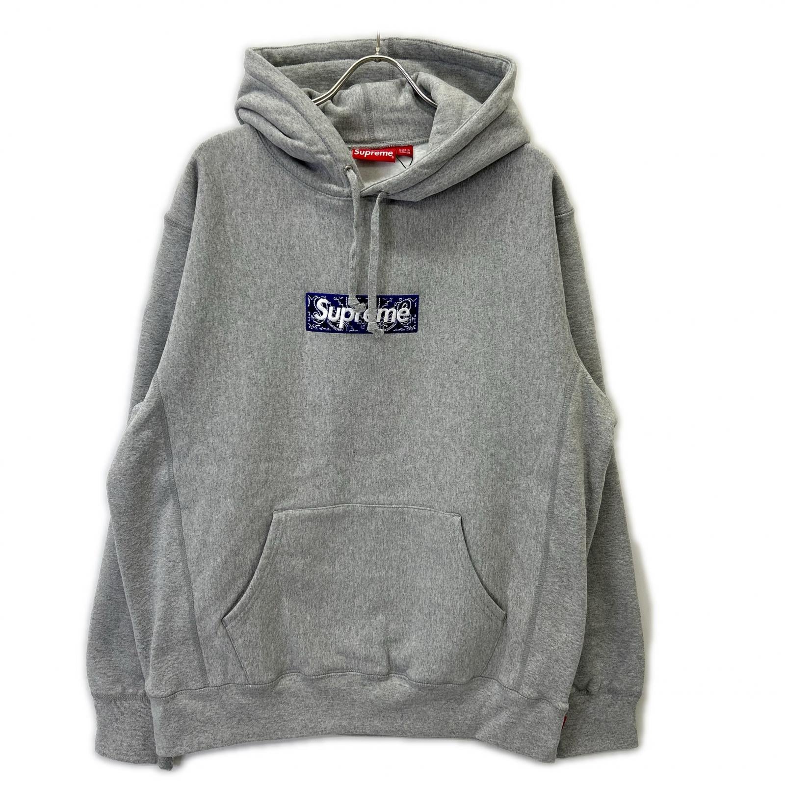 19AW Gray Bandana Box Logo Hooded Top XL Men's