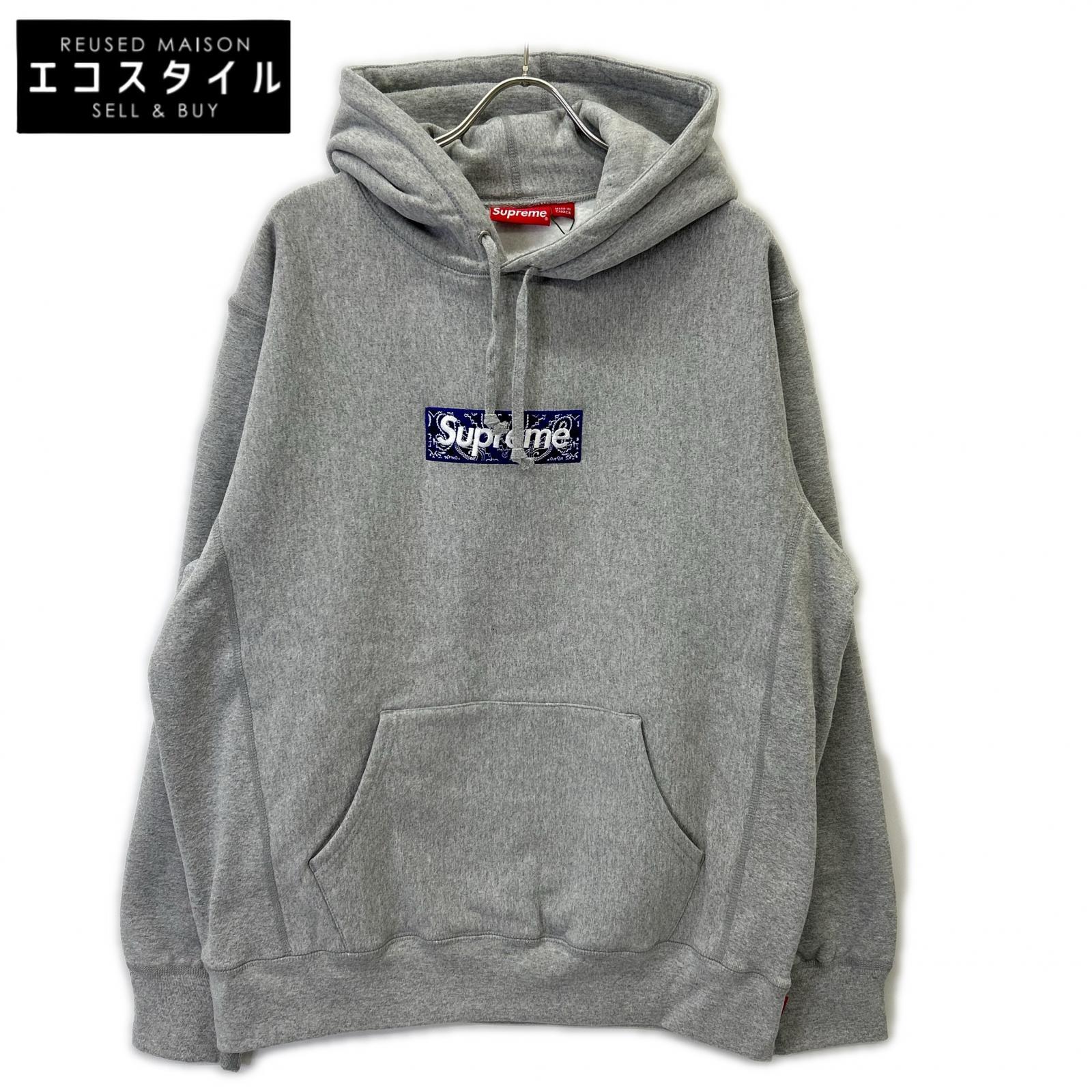 19AW Gray Bandana Box Logo Hooded Top XL Men's