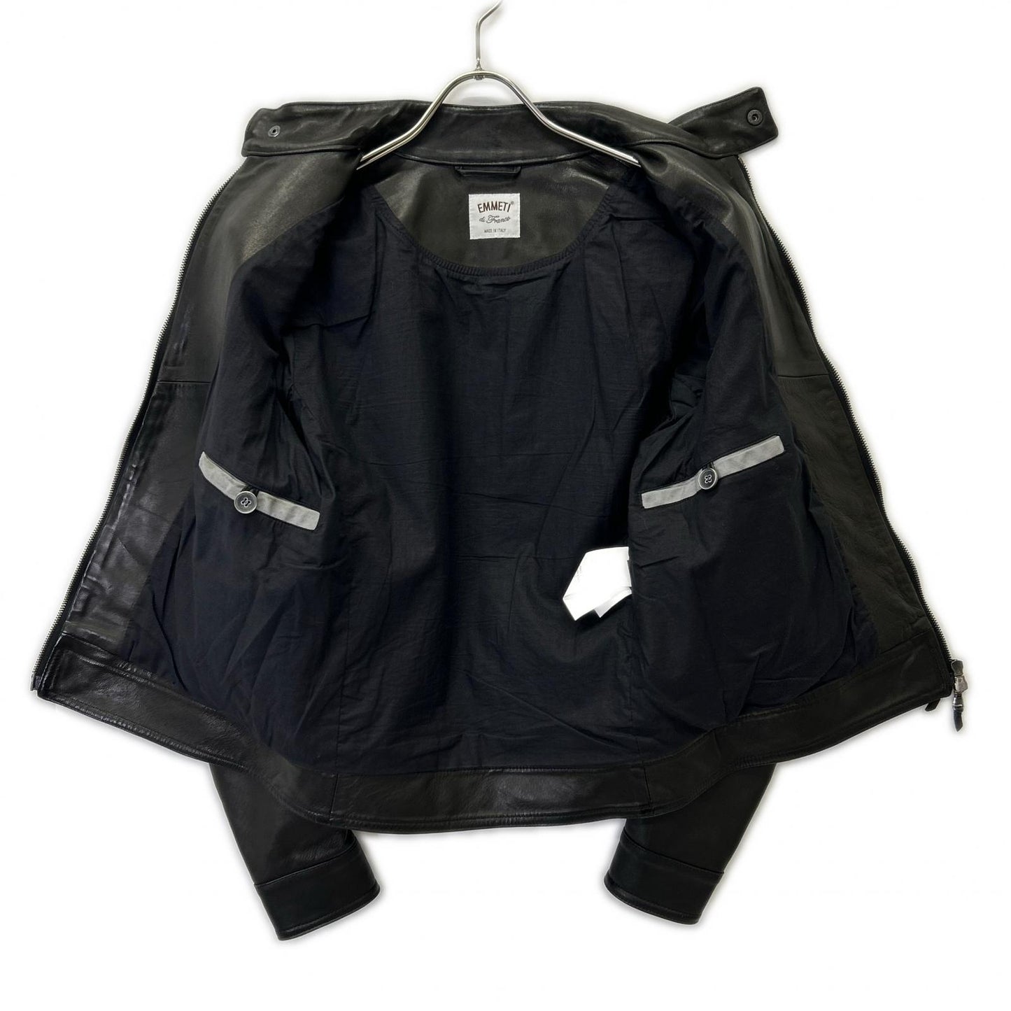 Black Lambskin JURI Rider's Jacket 42 Men's
