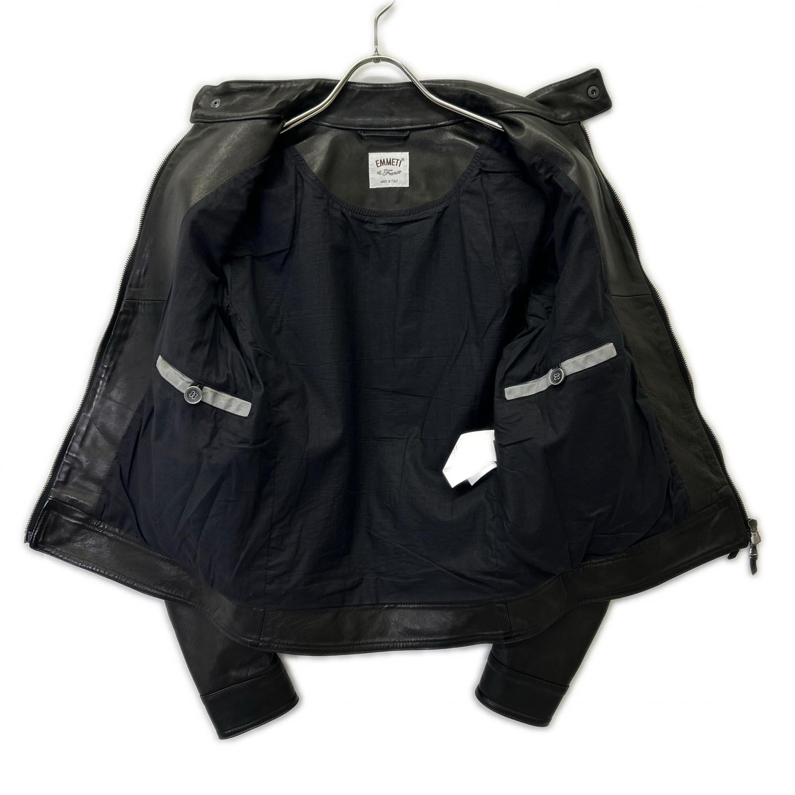 Black Lambskin JURI Rider's Jacket 42 Men's
