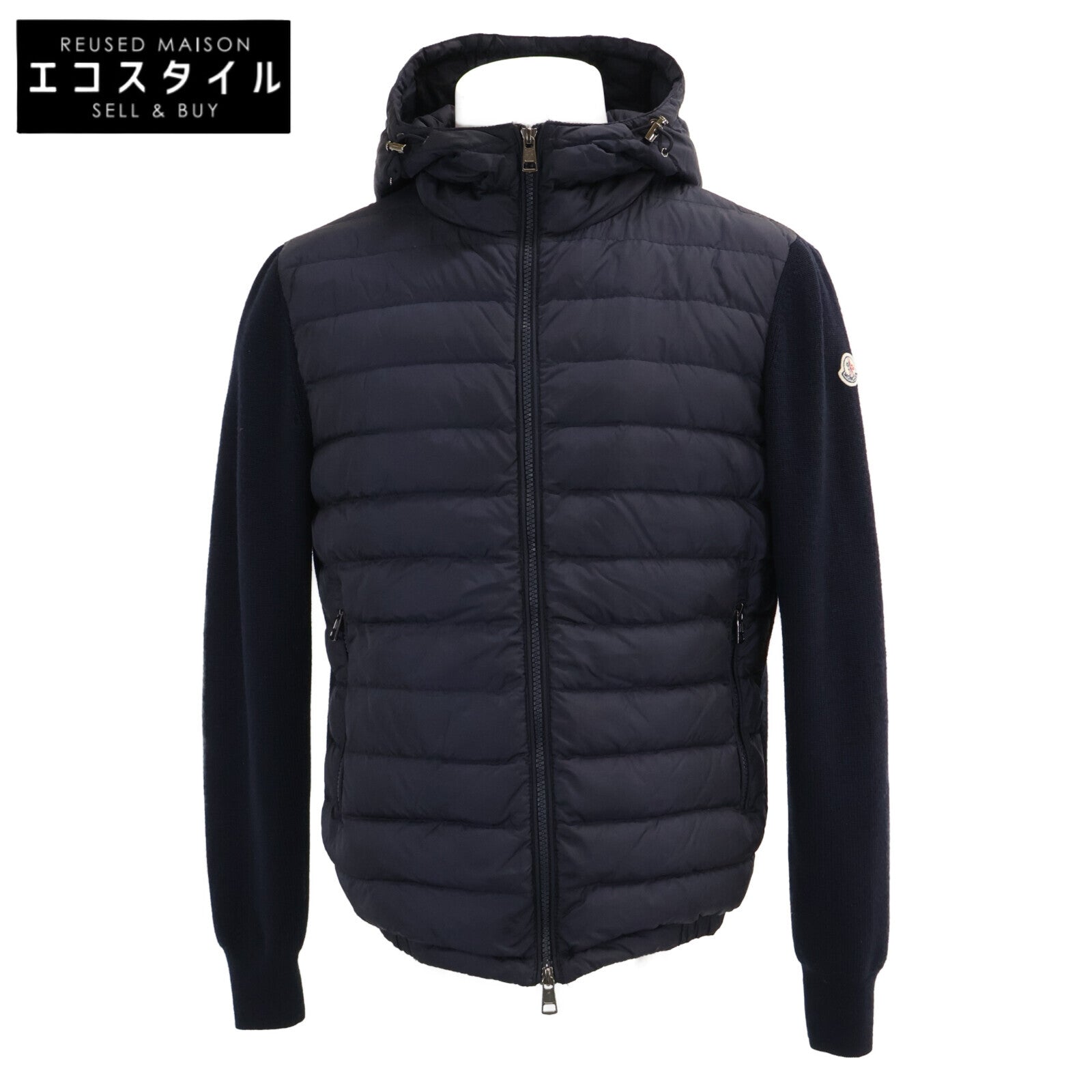 MONCLER モンクレール B20919413000 MAGLIONE TRICOT CARDIGAN ニット/ナイロン切替 フーディダウンジャケット ジャケット