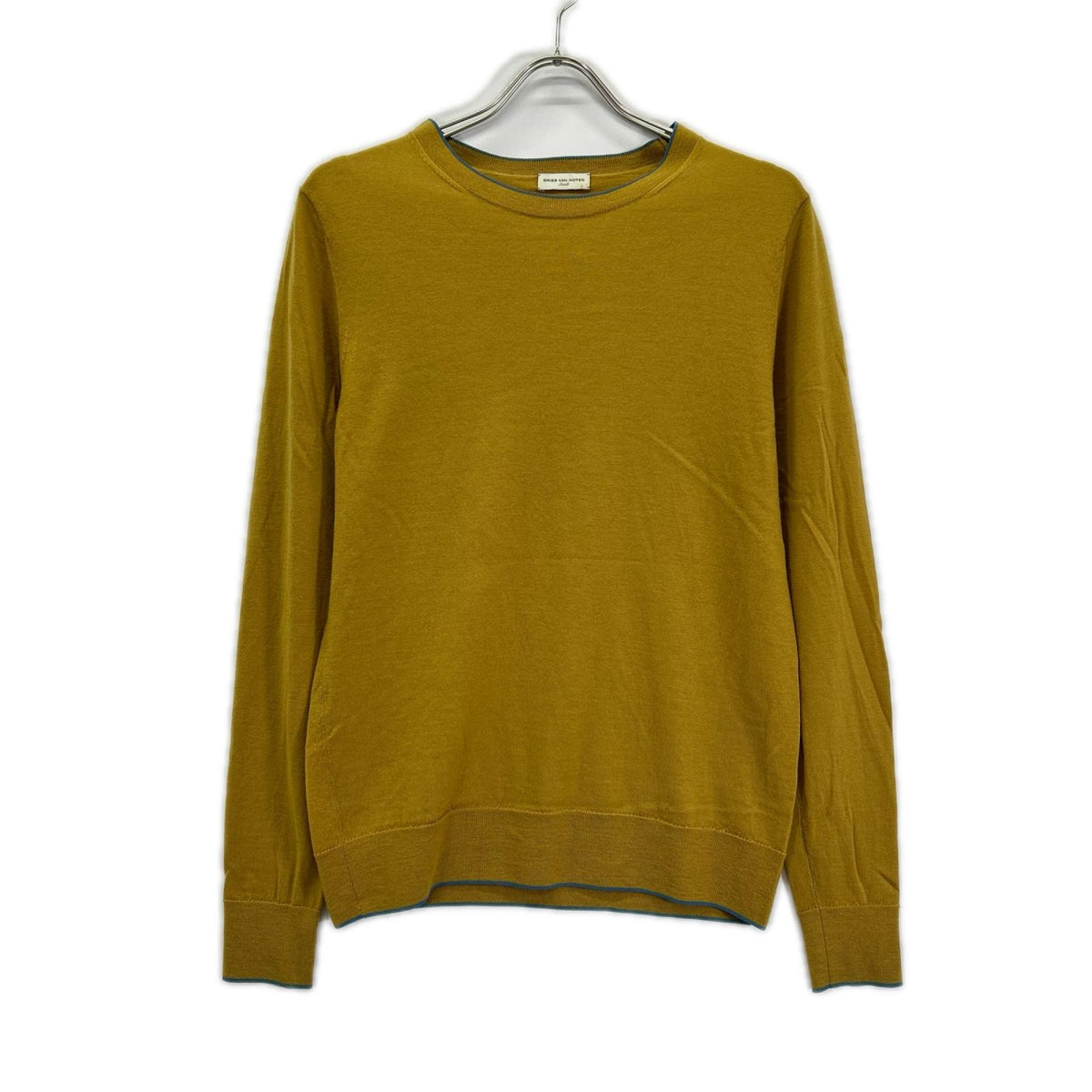 DRIES VAN NOTEN ドリスヴァンノッテン マスタード カラーパイピング クルーネックプルオーバーニット トップス