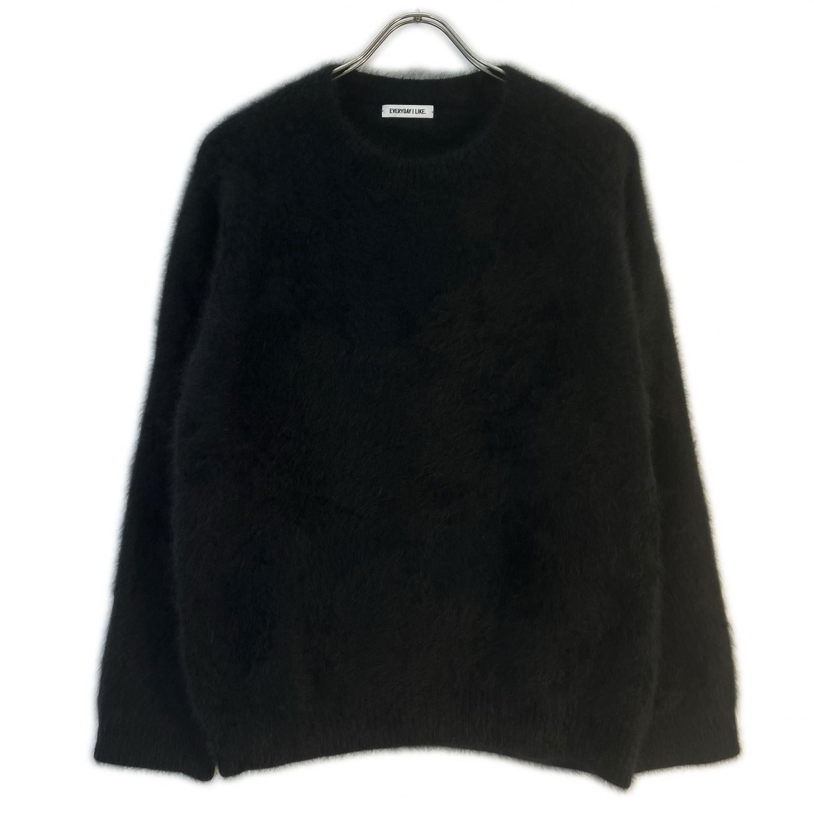EVERY DAY I LIKE エブリデイアイライク Deuxieme Classe別注 22-080-500-8240 DUET ブラック フォックス×ラクーンウール シャギーニットプルオーバー トップス