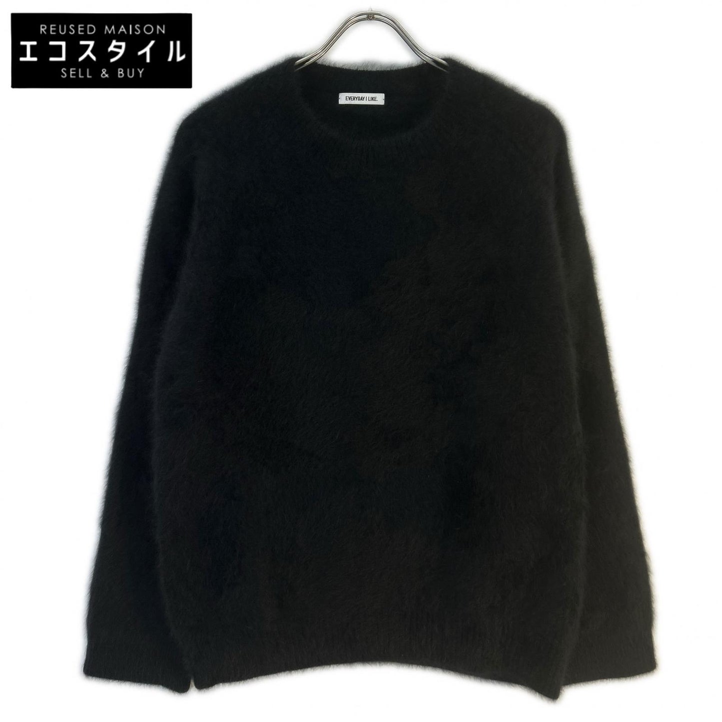 EVERY DAY I LIKE エブリデイアイライク Deuxieme Classe別注 22-080-500-8240 DUET ブラック フォックス×ラクーンウール シャギーニットプルオーバー トップス