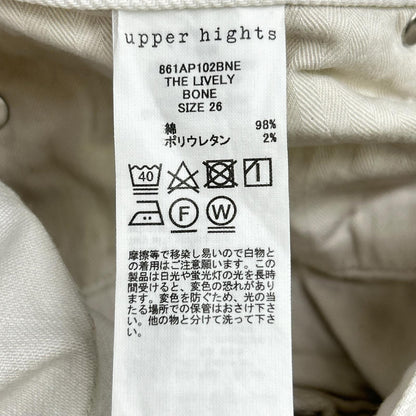 upper hights アッパーハイツ L'Appartement別注 861AP102BNE THE LIVELY オフホワイト ワイドデニムパンツ ボトムス