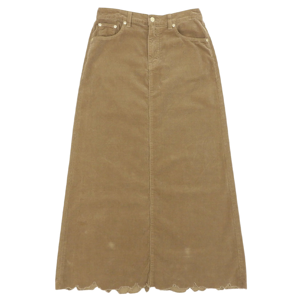 Excellent condition cut-off corduroy flare skirt, women's brown, M, MXSR10L skirt M, women's