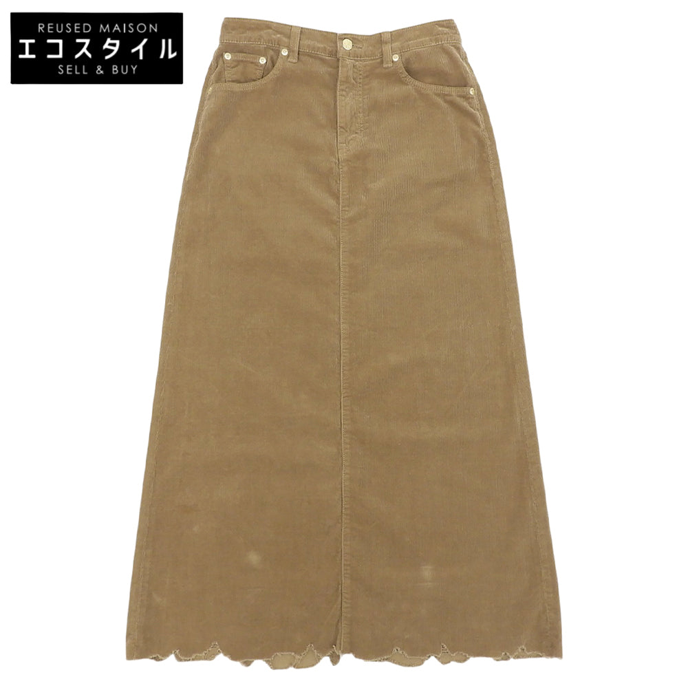 Excellent condition cut-off corduroy flare skirt, women's brown, M, MXSR10L skirt M, women's