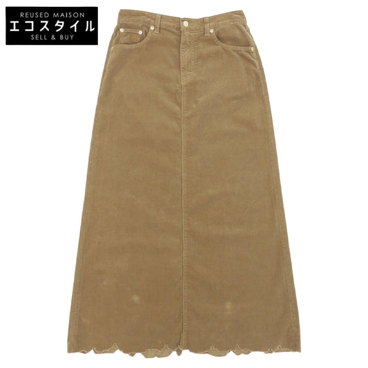 Excellent condition cut-off corduroy flare skirt, women's brown, M, MXSR10L skirt M, women's