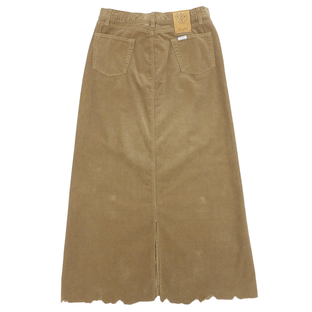 Excellent condition cut-off corduroy flare skirt, women's brown, M, MXSR10L skirt M, women's