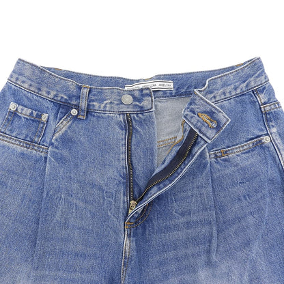 拉链门襟改造打褶牛仔裤 女式棉质萨克斯蓝 40 24223-9625WE 下装 40 女式