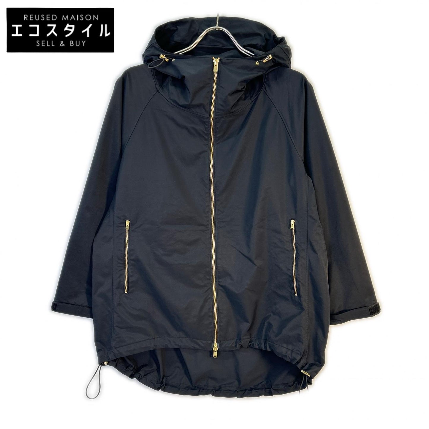 BONJOUR MADAME ボンジュールマダム ×Deuxieme Classe 20-010-500-9010 ブラック ドローコード ナイロンジップフーディ ジャケット