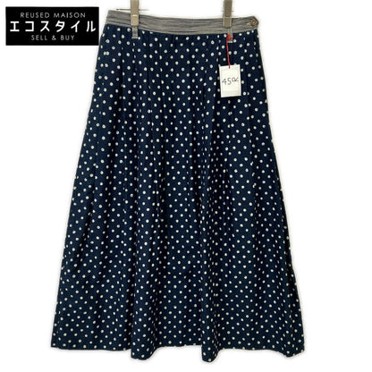 45R Indigo Millet Satin Dot Pleated Skirt 7094016