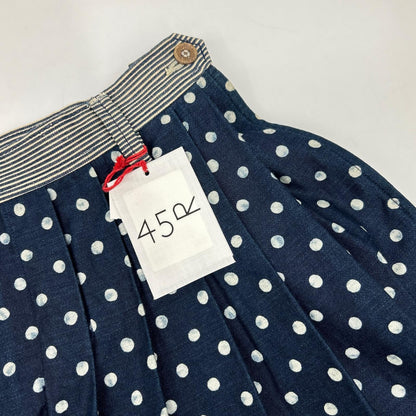 45R Indigo Millet Satin Dot Pleated Skirt 7094016