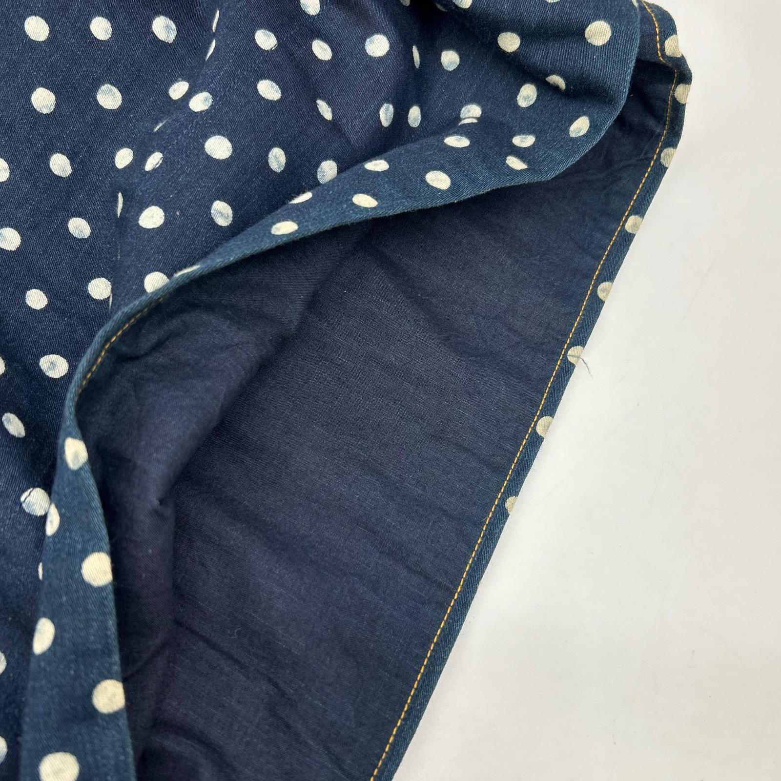 45R Indigo Millet Satin Dot Pleated Skirt 7094016
