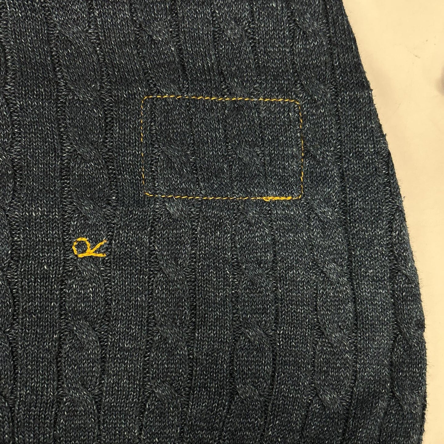 45R フォーティファイブ アール 50280061 インディゴ スーピマ超ガーゼのストレッチセーター ケーブルニット トップス